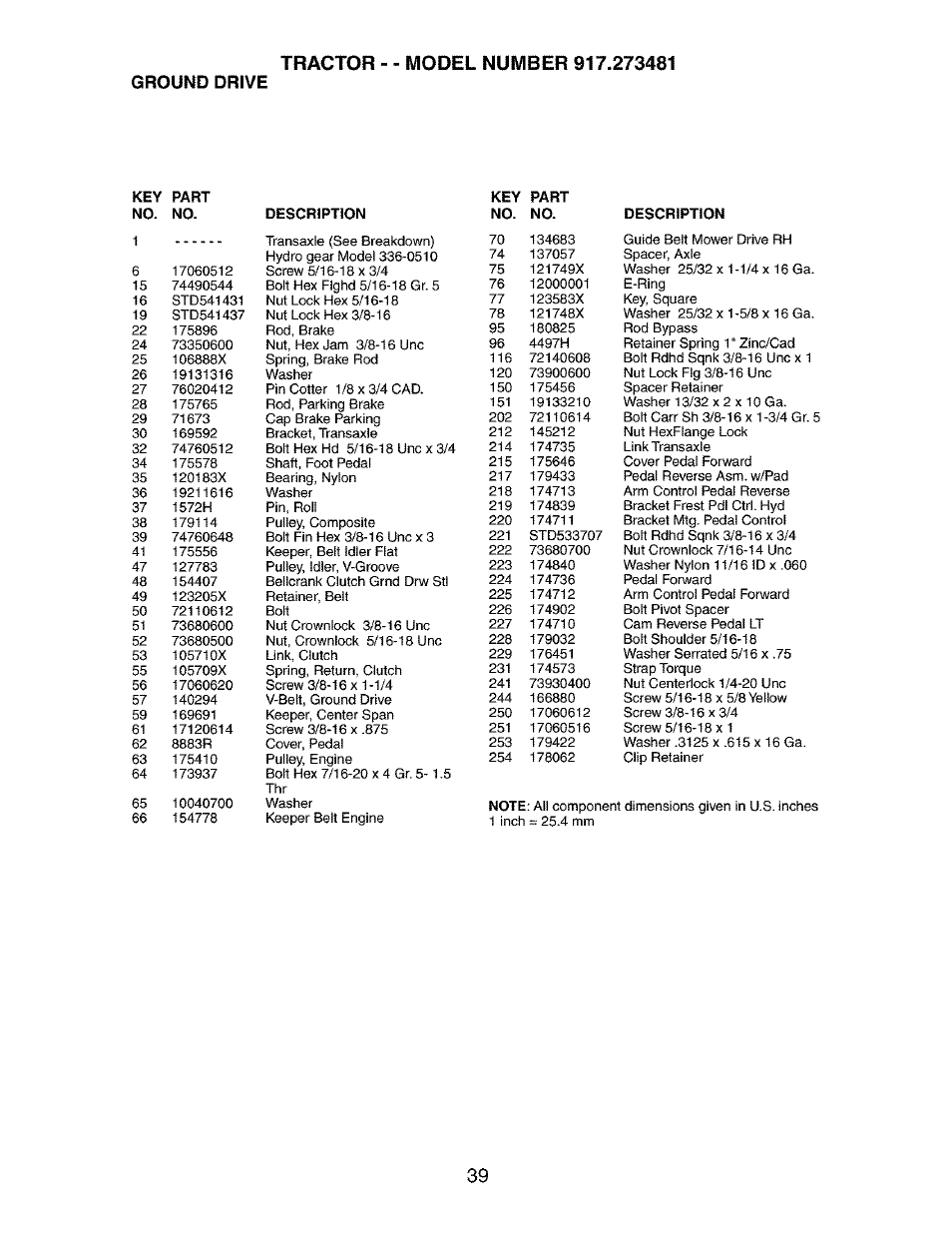 Ground drive | Craftsman 917.273481 User Manual | Page 39 / 60