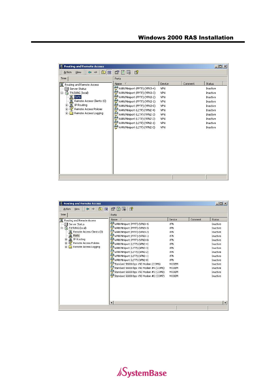 Windows 2000 ras installation | Solvline MultiModem User Manual | Page 22 / 33