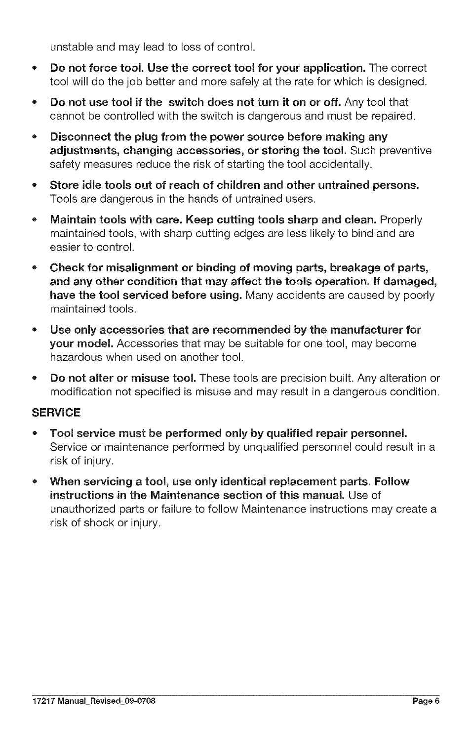Craftsman 320.17217 User Manual | Page 6 / 20