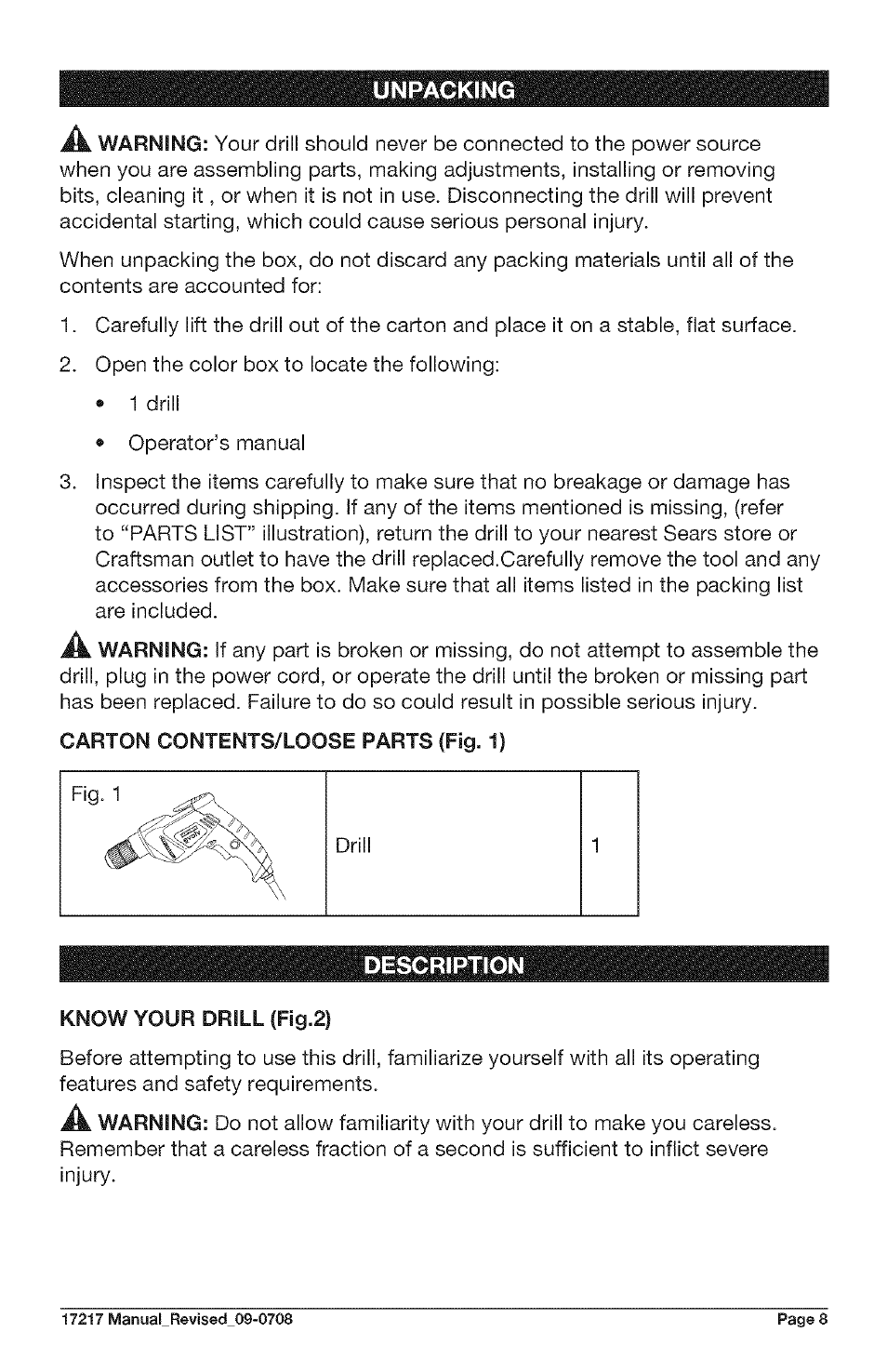 Craftsman 320.17217 User Manual | Page 8 / 20