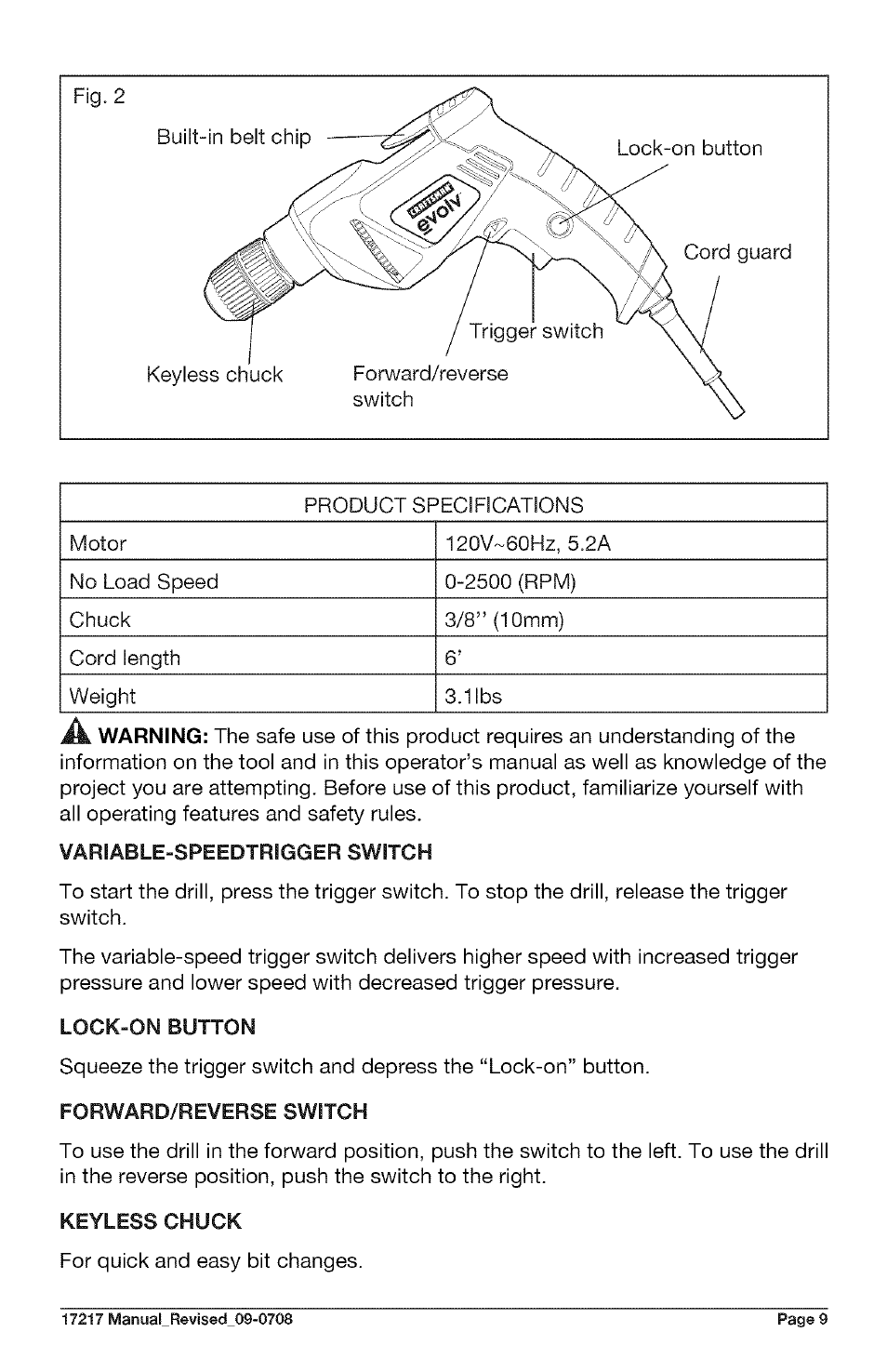 Craftsman 320.17217 User Manual | Page 9 / 20