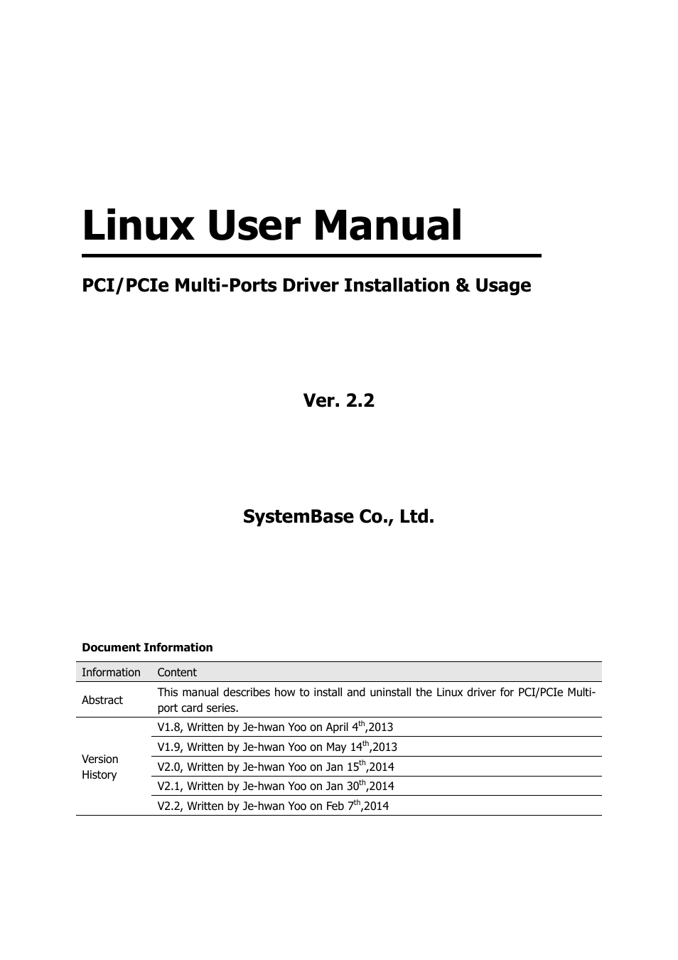 Solvline PCIe Serial Multi-port Card Linux Driver User Manual | 7 pages