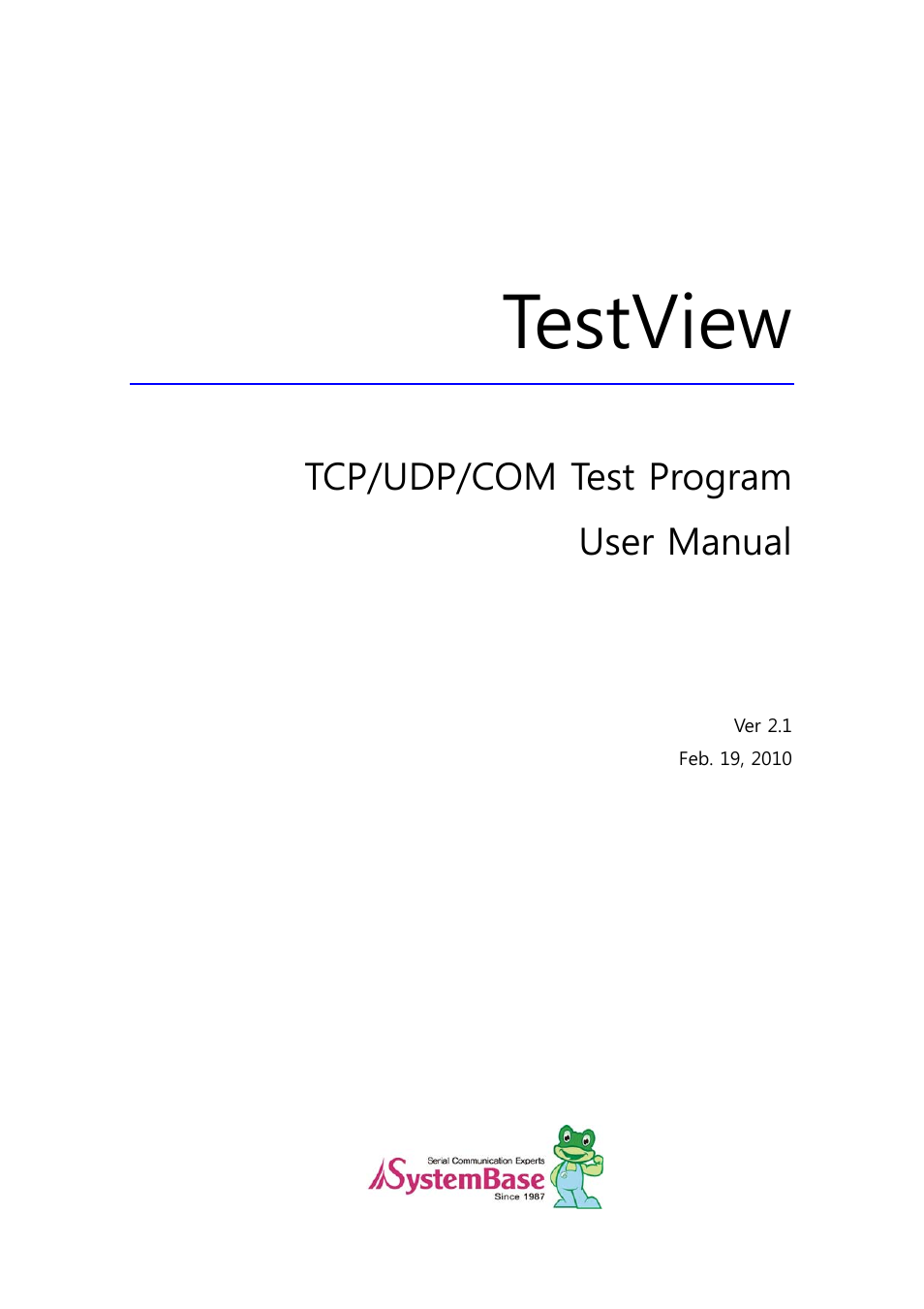 Solvline TestView User Manual | 33 pages