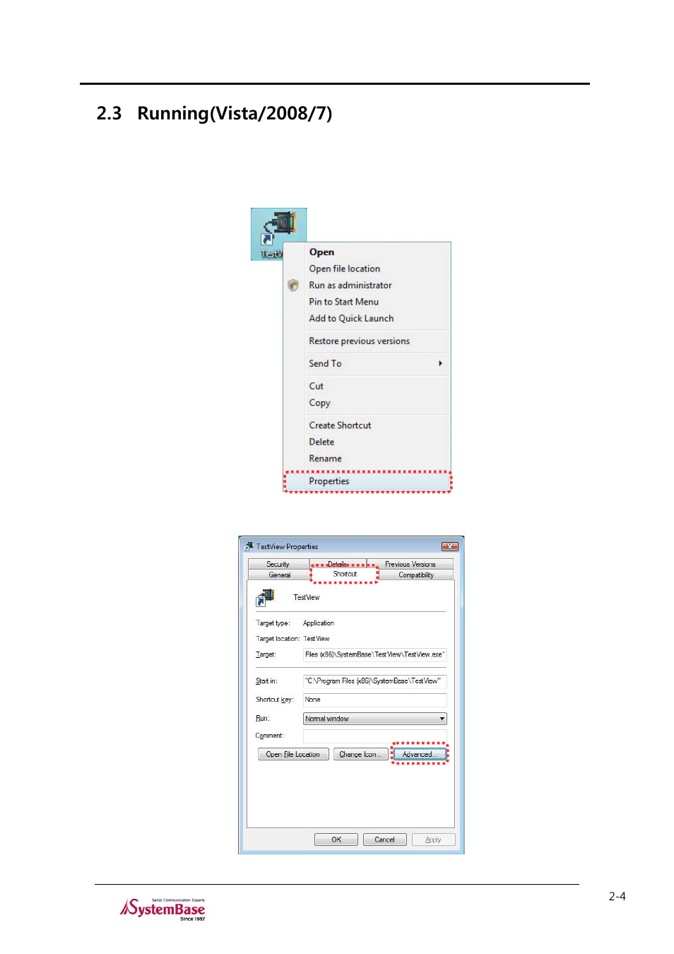 3 running(vista/2008/7), Running(vista/2008/7) -4, Testview | Solvline TestView User Manual | Page 10 / 33
