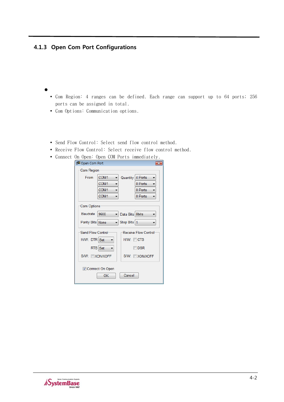 3 open com port configurations, Open com port configurations -2, Testview | Solvline TestView User Manual | Page 14 / 33