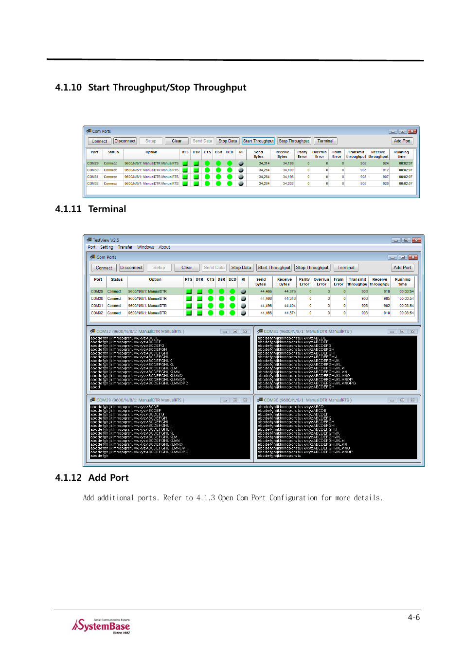 10 start throughput/stop throughput, 11 terminal, 12 add port | Testview | Solvline TestView User Manual | Page 18 / 33