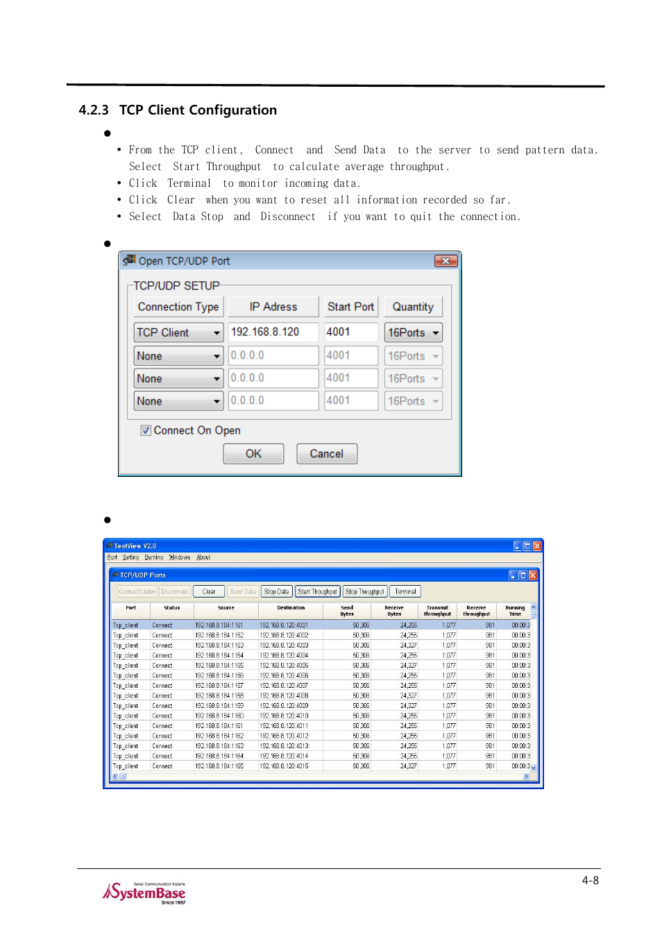 3 tcp client configuration, Tcp client configuration -8, Testview | Solvline TestView User Manual | Page 20 / 33