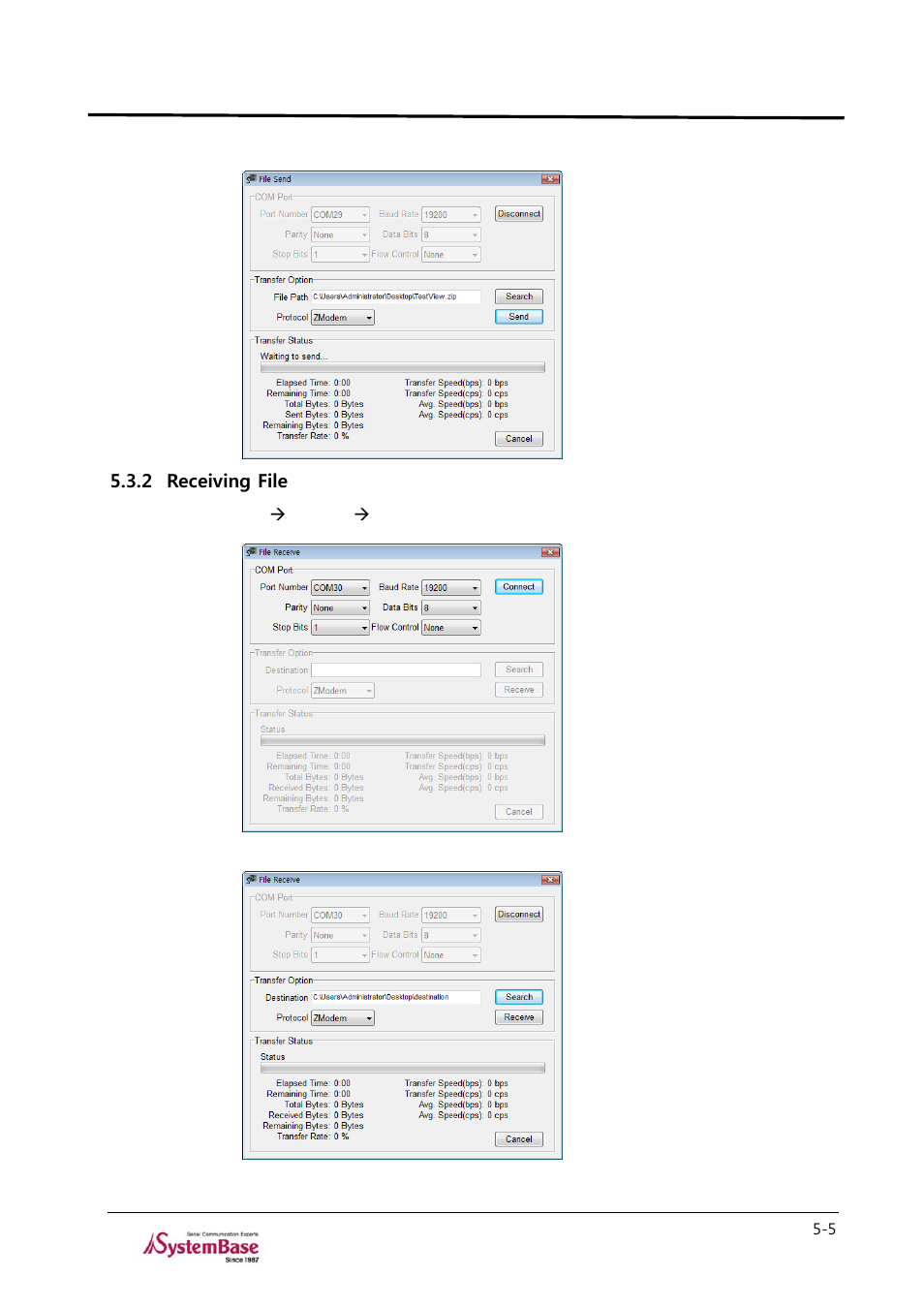 2 receiving file, Receiving file -5, Testview | Solvline TestView User Manual | Page 28 / 33