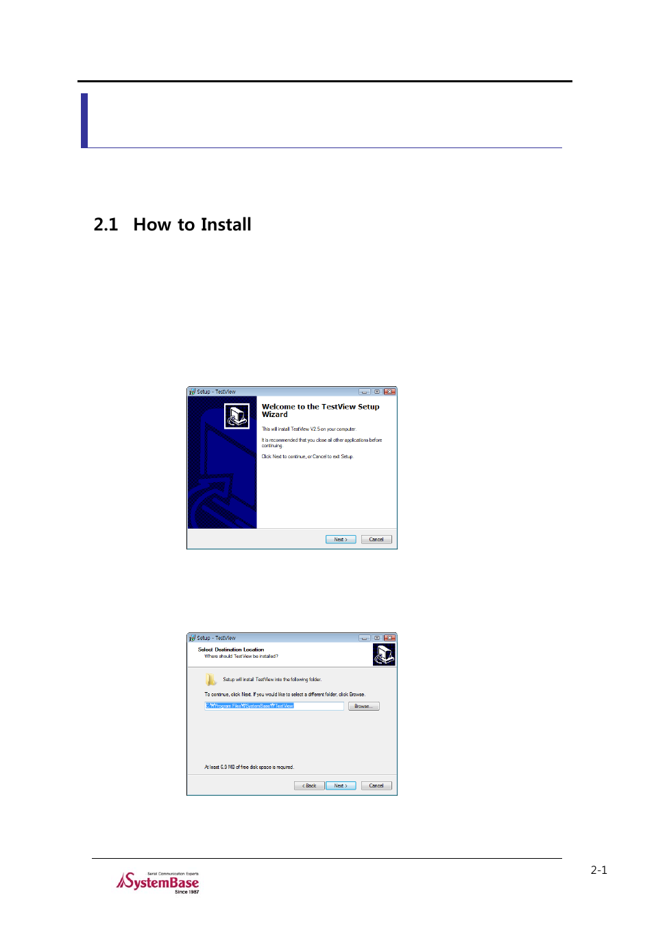 Chapter 2. installation, 1 how to install, Chapter 2 | Installation -1, How to install -1, Testview | Solvline TestView User Manual | Page 7 / 33