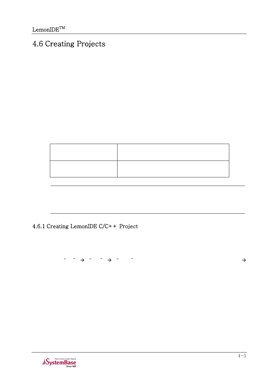 6 creating projects, 1 creating lemonide c/c++ project, 6 creating projects -5 | 1 creating lemonide c/c++ project -5 | Solvline LemonIDE Ver 1.0e User Manual | Page 22 / 56