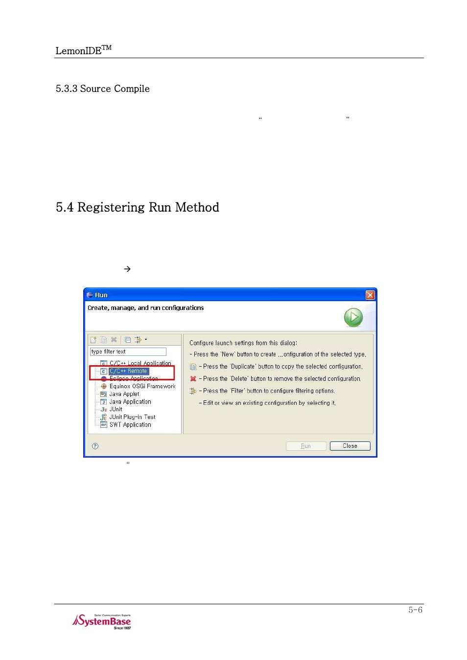 3 source compile, 4 registering run method, 3 source compile -6 | 4 registering run method -6 | Solvline LemonIDE Ver 1.0e User Manual | Page 30 / 56