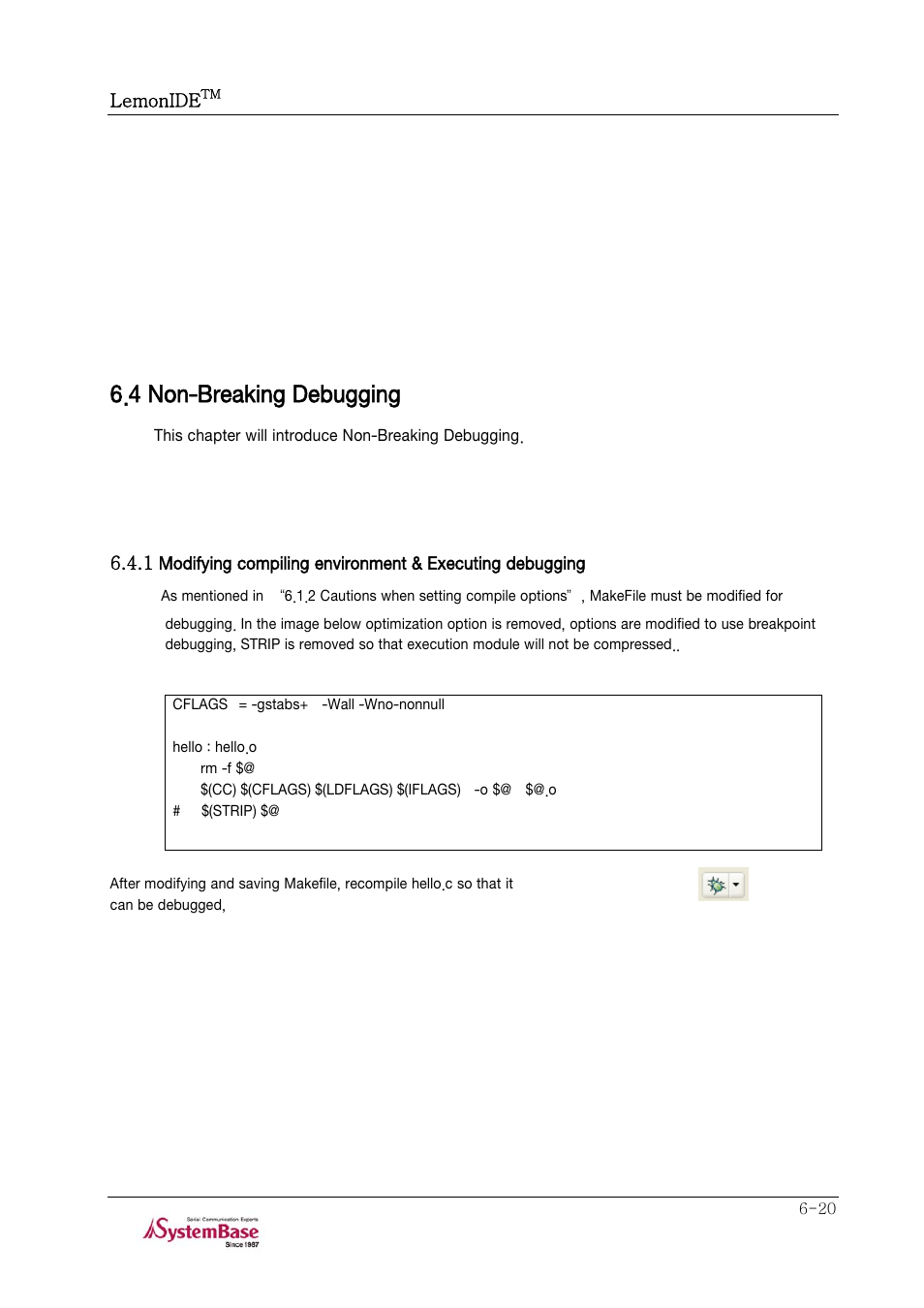 4 non-breaking debugging, 4 non-breaking debugging -20 | Solvline LemonIDE Ver 1.0e User Manual | Page 44 / 56