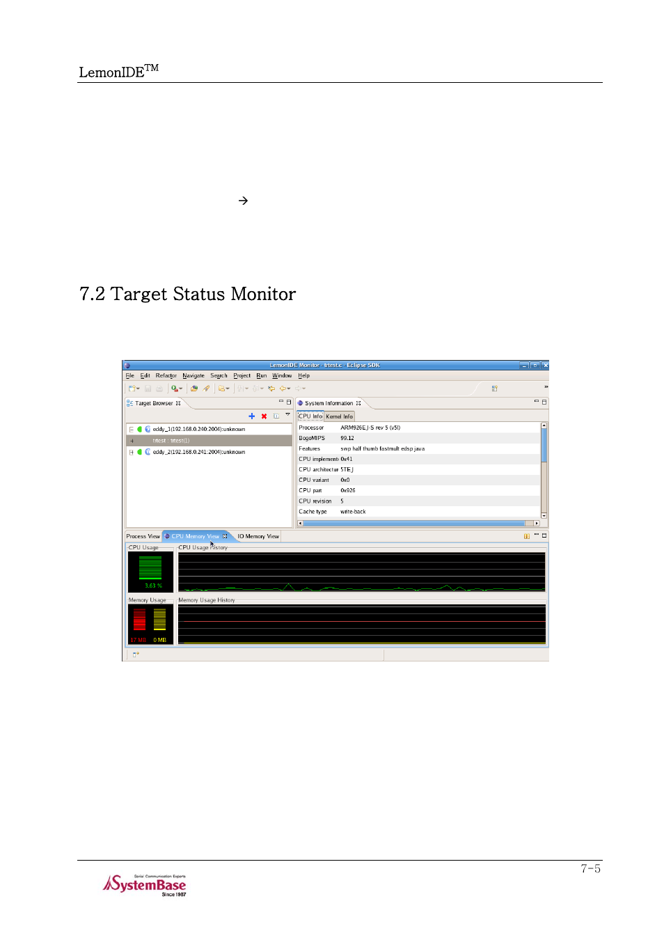 2 target status monitor, 2 target status monitor -5 | Solvline LemonIDE Ver 1.0e User Manual | Page 53 / 56