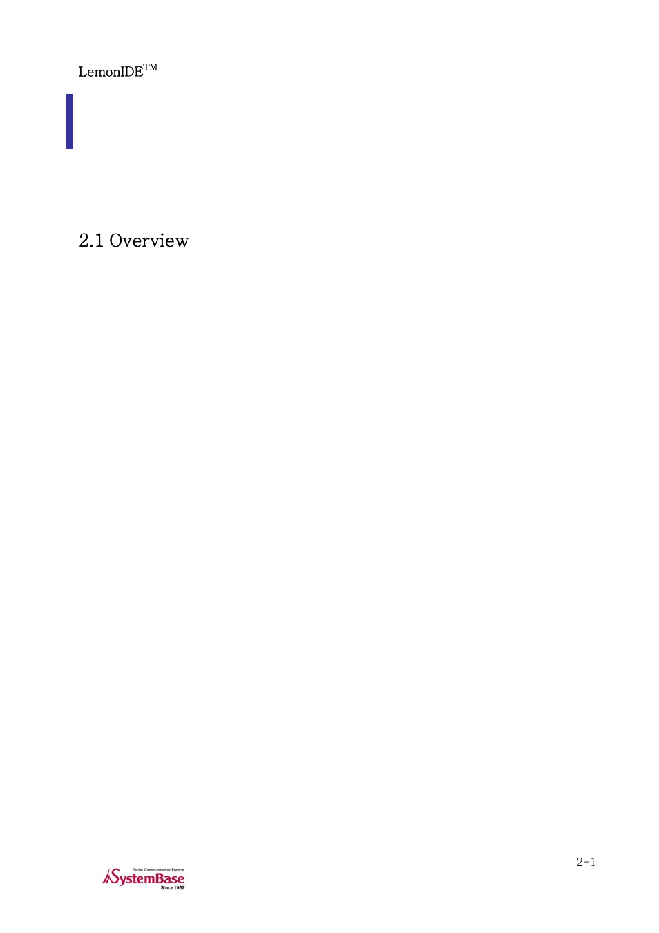 Chapter 2. getting started, 1 overview, Chapter 2. getting started -1 | 1 overview -1 | Solvline LemonIDE Ver 1.0e User Manual | Page 7 / 56