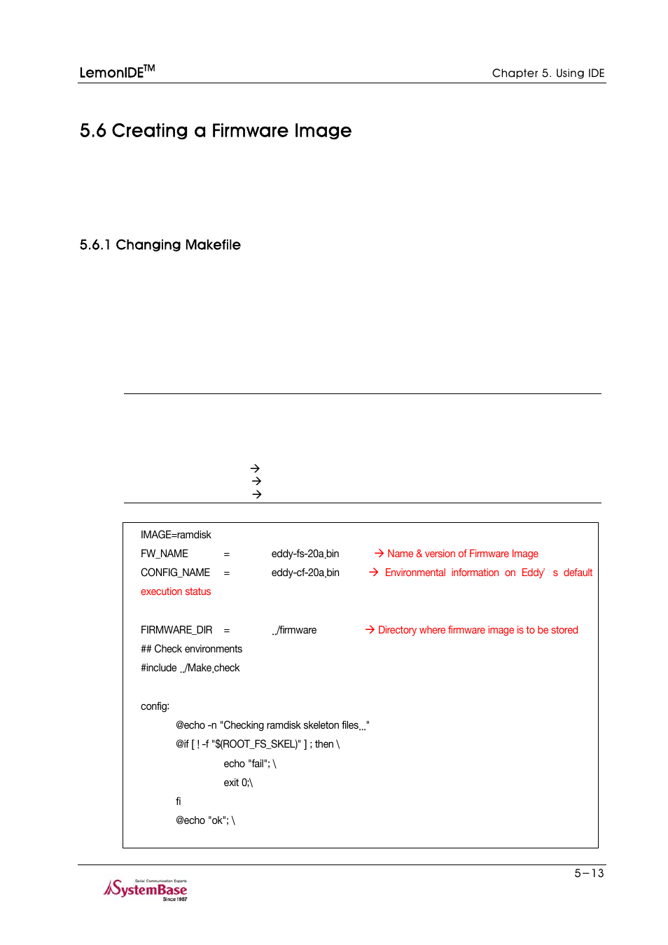 6 creating a firmware image, 1 changing makefile, 6 creating a firmware image -13 | 1 changing makefile -13 | Solvline LemonIDE Ver 1.0c User Manual | Page 37 / 56