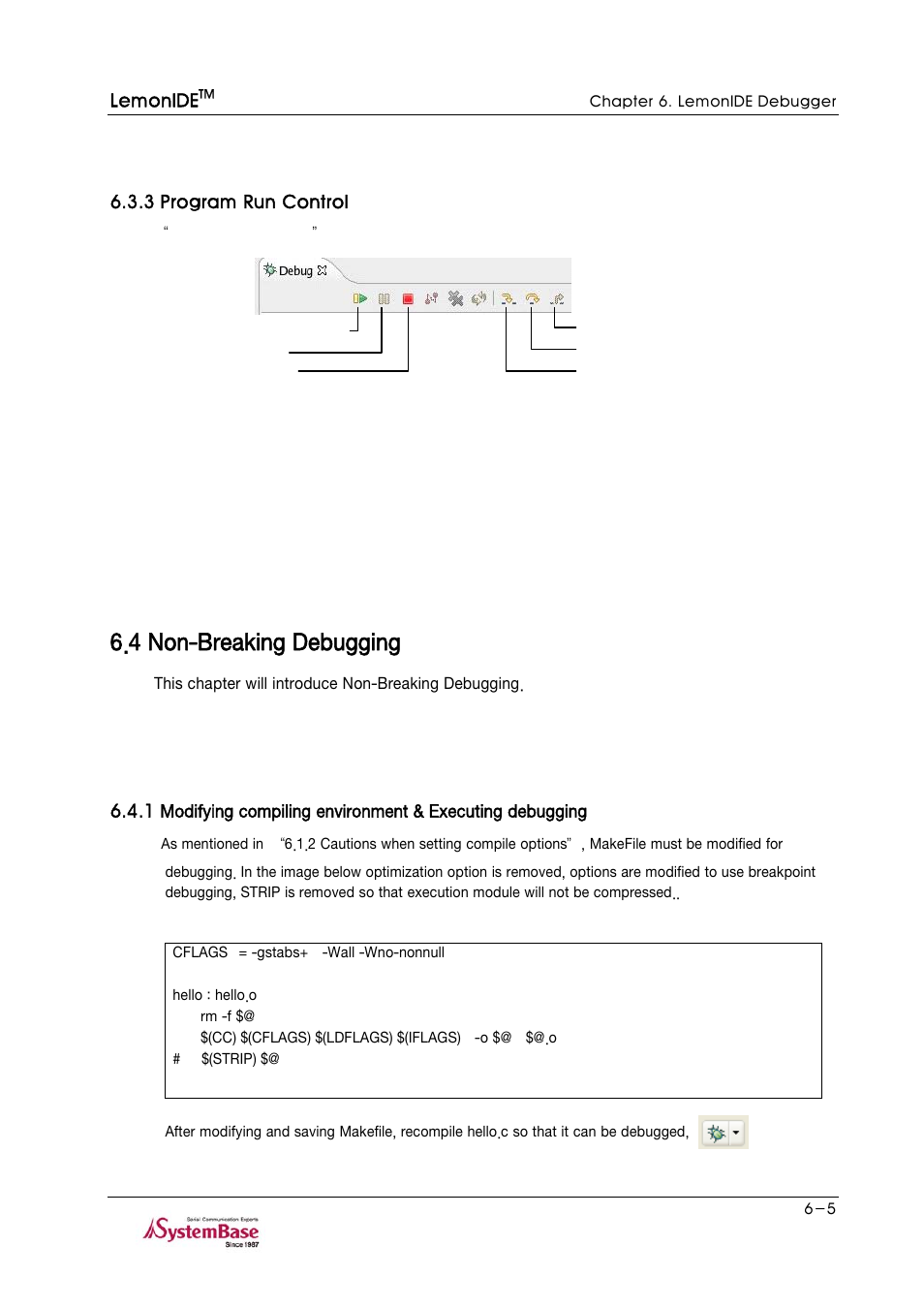 3 program run control, 4 non-breaking debugging, 3 program run control -5 | 4 non-breaking debugging -5 | Solvline LemonIDE Ver 1.0c User Manual | Page 44 / 56