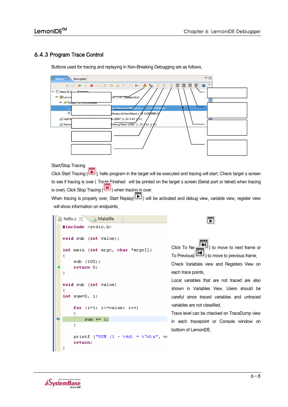 3 program trace control, 3 program trace control -8 | Solvline LemonIDE Ver 1.0c User Manual | Page 47 / 56