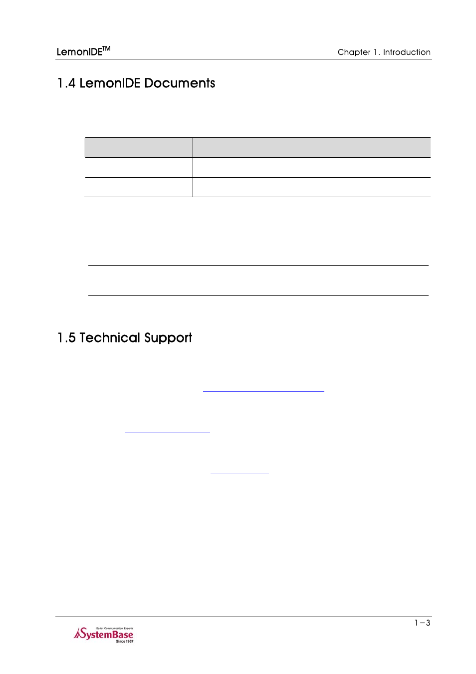 4 lemonide documents, 5 technical support, 4 lemonide documents -3 | 5 technical support -3 | Solvline LemonIDE Ver 1.0c User Manual | Page 7 / 56