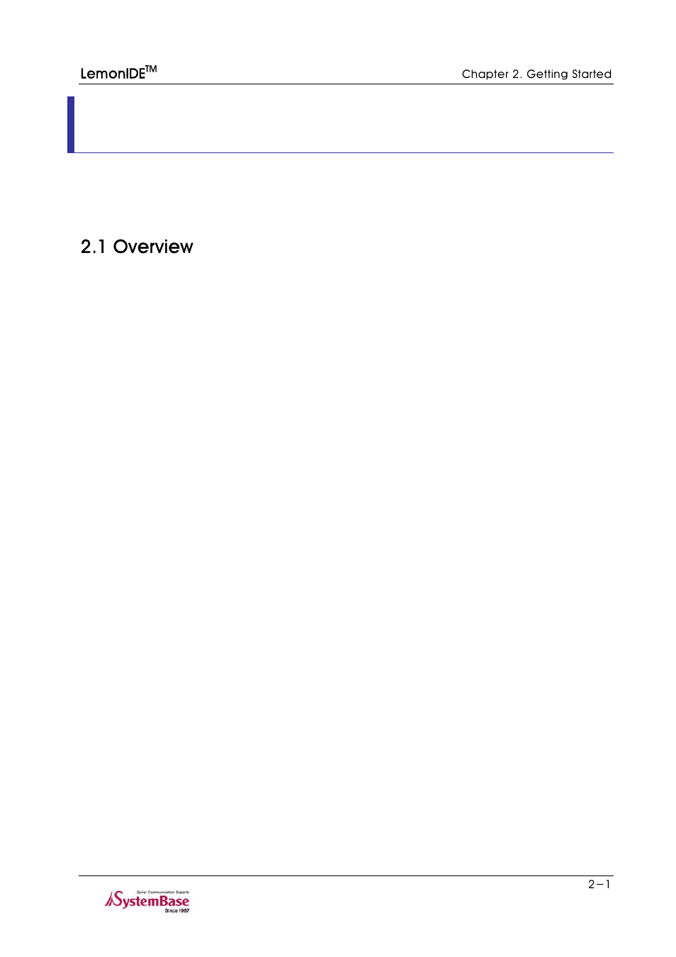 Chapter 2. getting started, 1 overview, Chapter 2. getting started -1 | 1 overview -1 | Solvline LemonIDE Ver 1.0c User Manual | Page 8 / 56