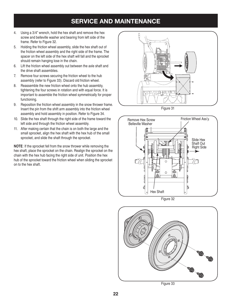 Service and maintenance | Craftsman 247.88833 User Manual | Page 22 / 64