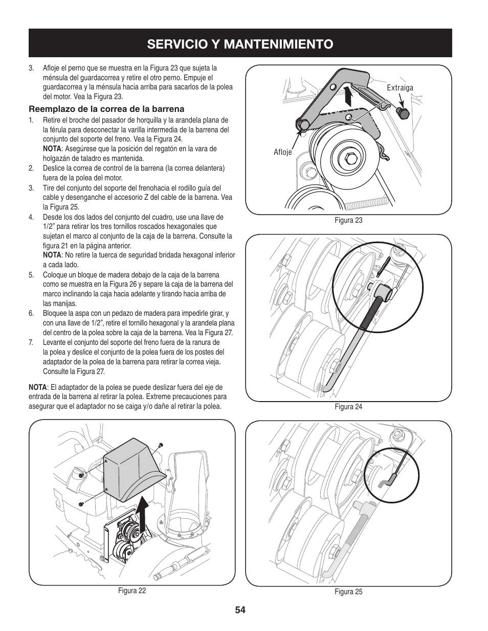 Servicio y mantenimiento | Craftsman 247.88833 User Manual | Page 54 / 64
