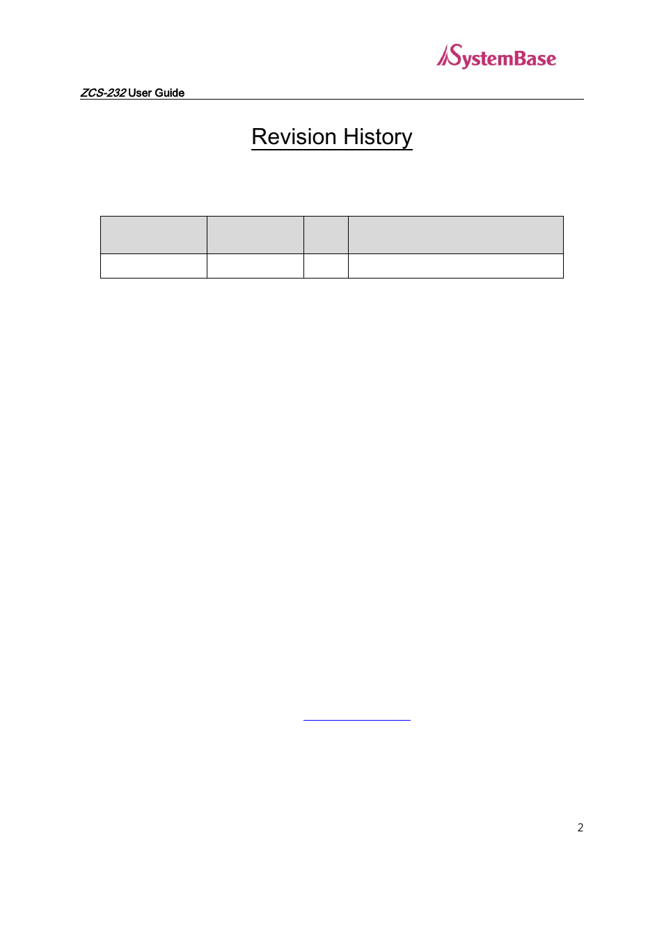 Revision history | Solvline ZCS-232 User Manual | Page 2 / 14