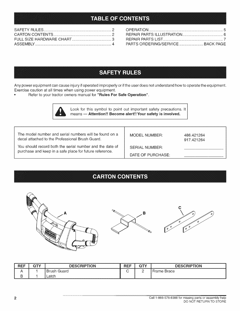 Craftsman 486.421264 User Manual | Page 2 / 8