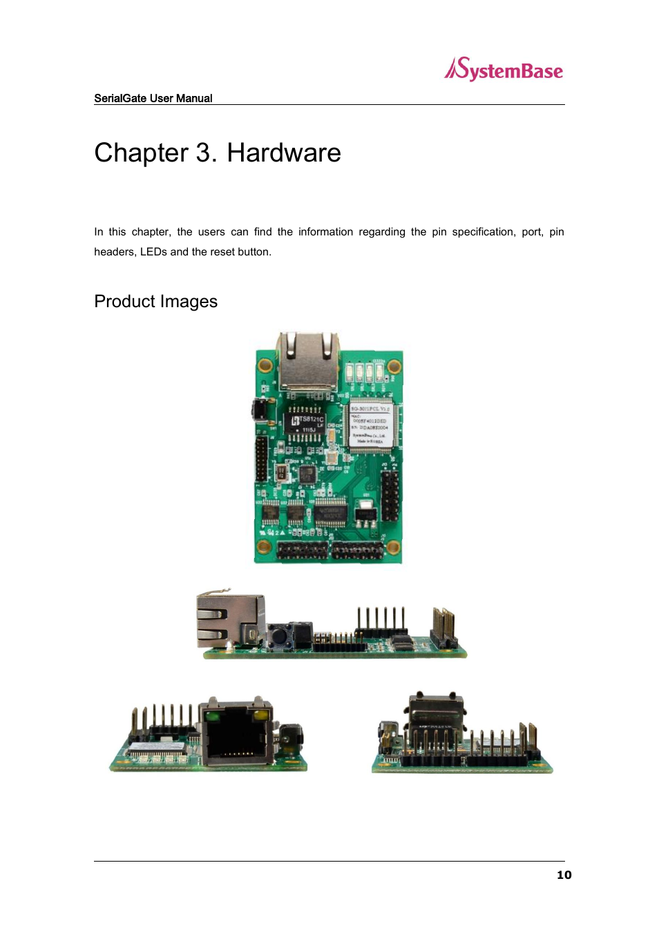 Chapter 3, Hardware, Product images | Chapter 3. hardware | Solvline SG-3011PCL User Manual | Page 10 / 40