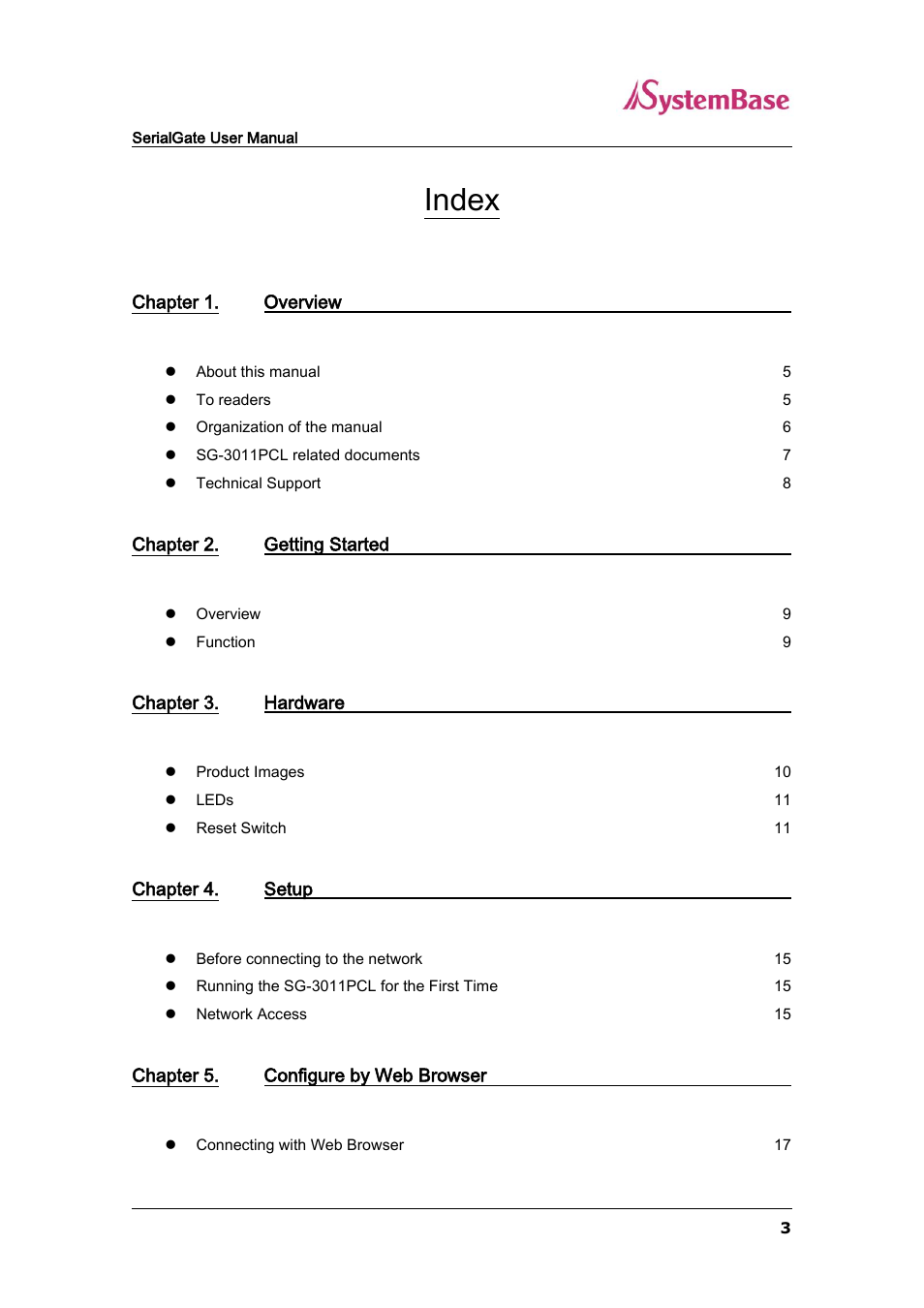 Index | Solvline SG-3011PCL User Manual | Page 3 / 40