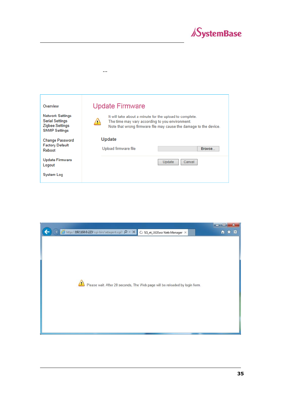 Update firmware | Solvline SG-1160 User Manual | Page 35 / 67