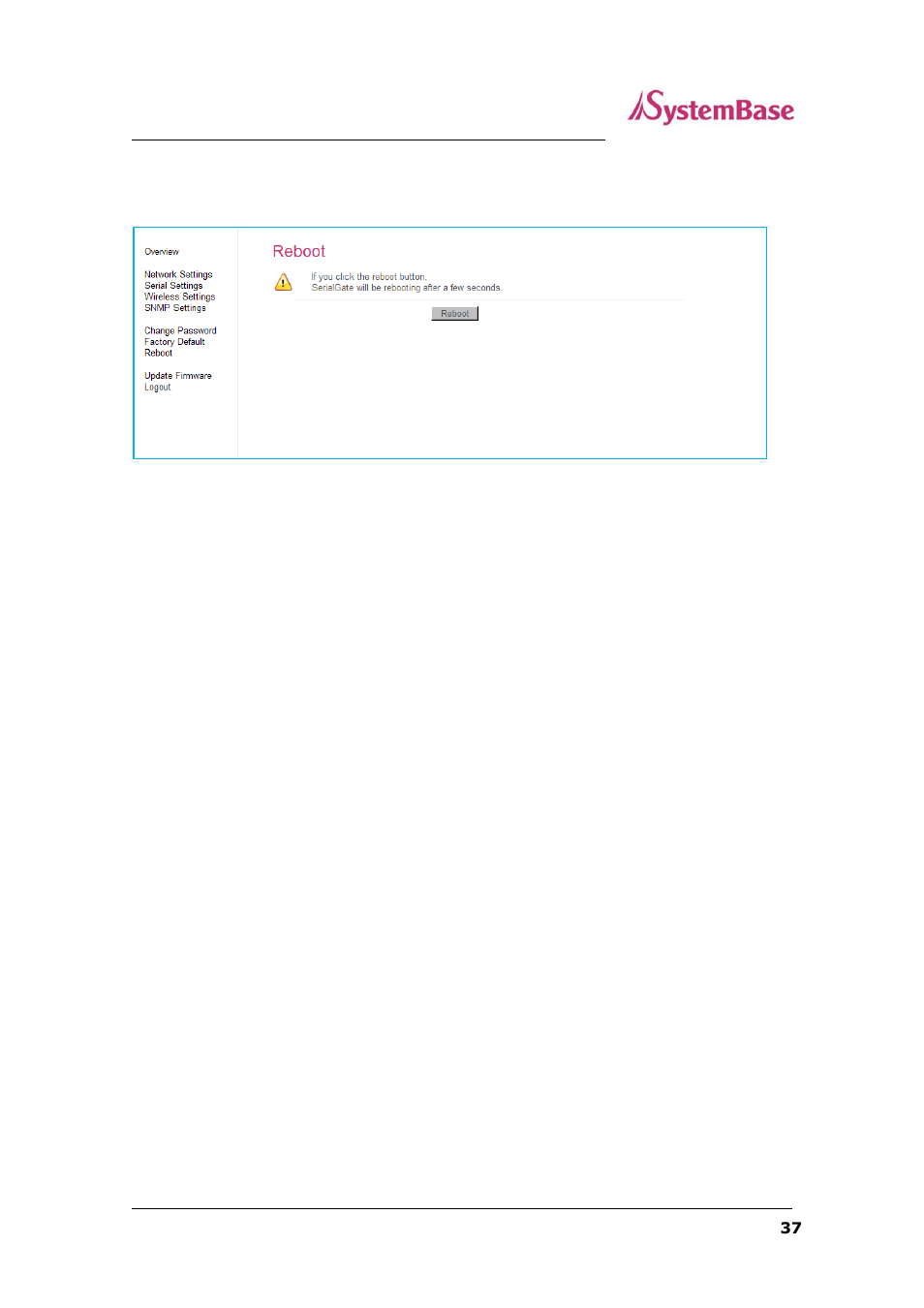 Reboot | Solvline SG-1160 User Manual | Page 37 / 67