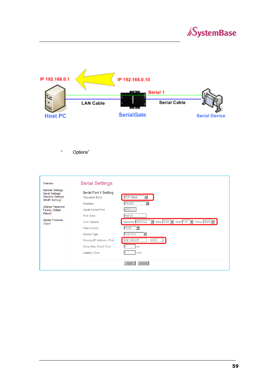 Tcp_client (tcp/ip connection: serialgate to pc) | Solvline SG-1160 User Manual | Page 59 / 67