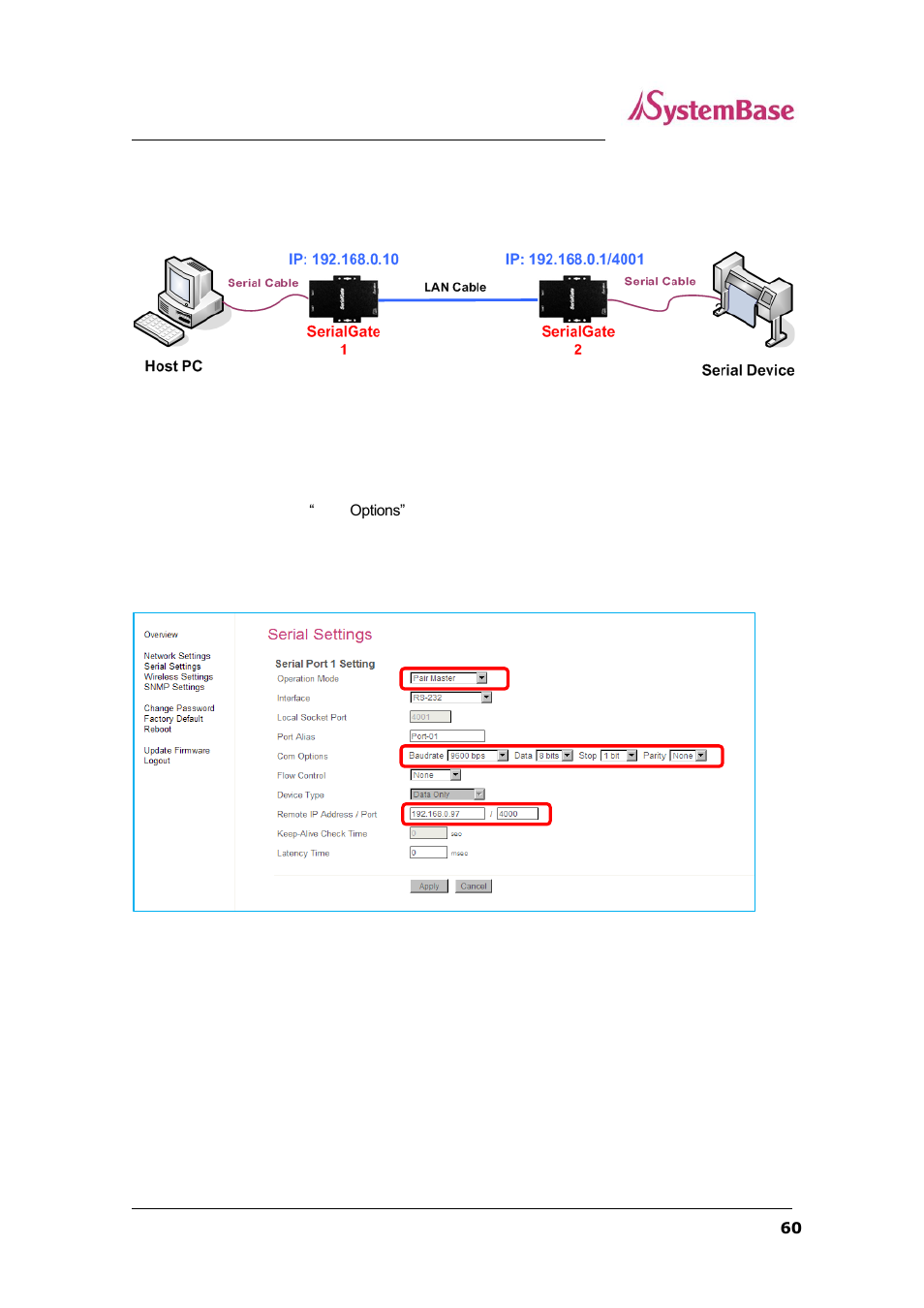 Pairing (serial line to serial line) | Solvline SG-1160 User Manual | Page 60 / 67