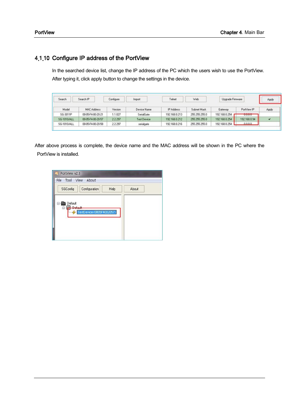 Configure ip address of the portview | Solvline PortView Ver2.3 User Manual | Page 17 / 34