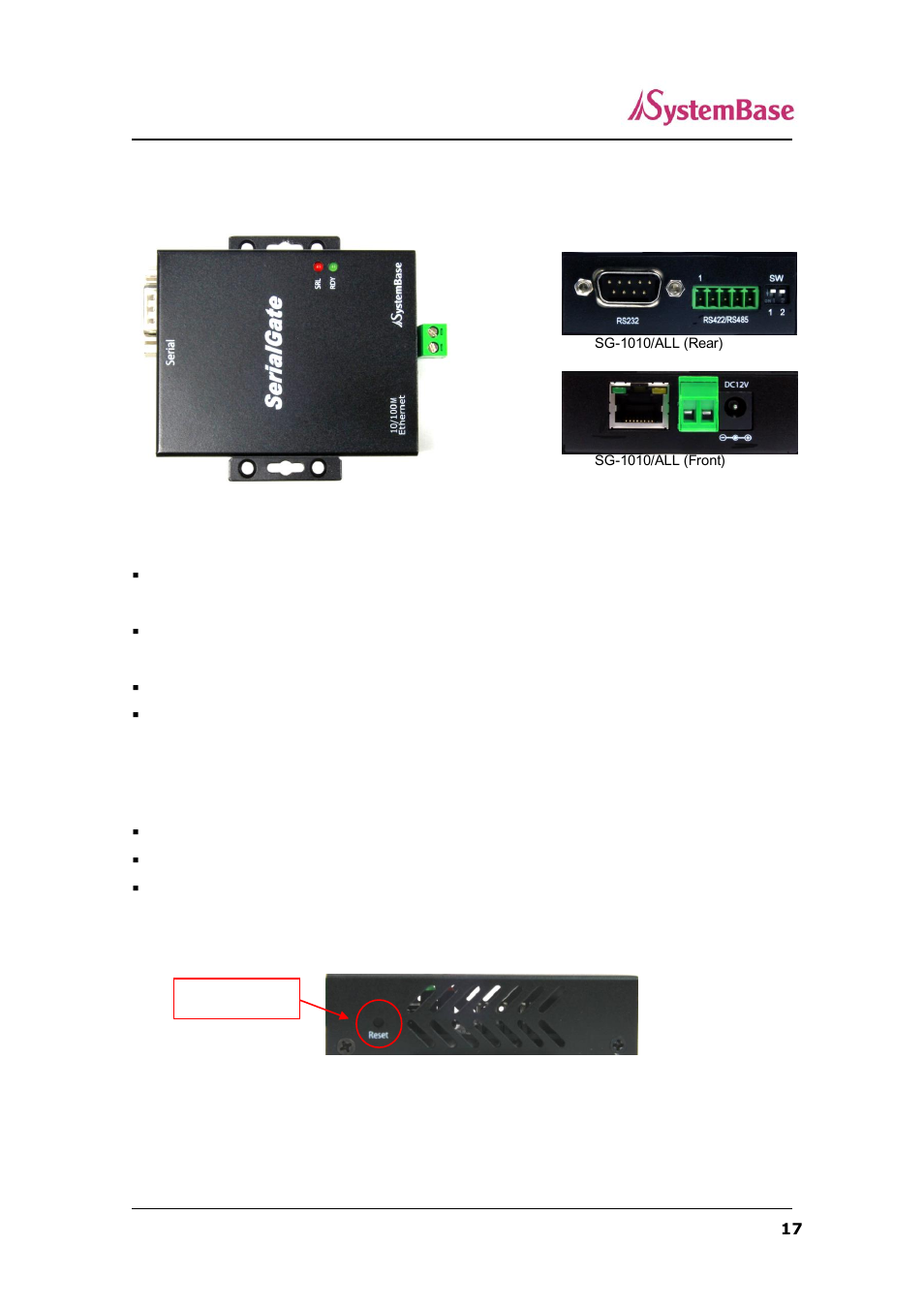 Sg-1010/all exterior | Solvline SerialGate User Manual | Page 17 / 110