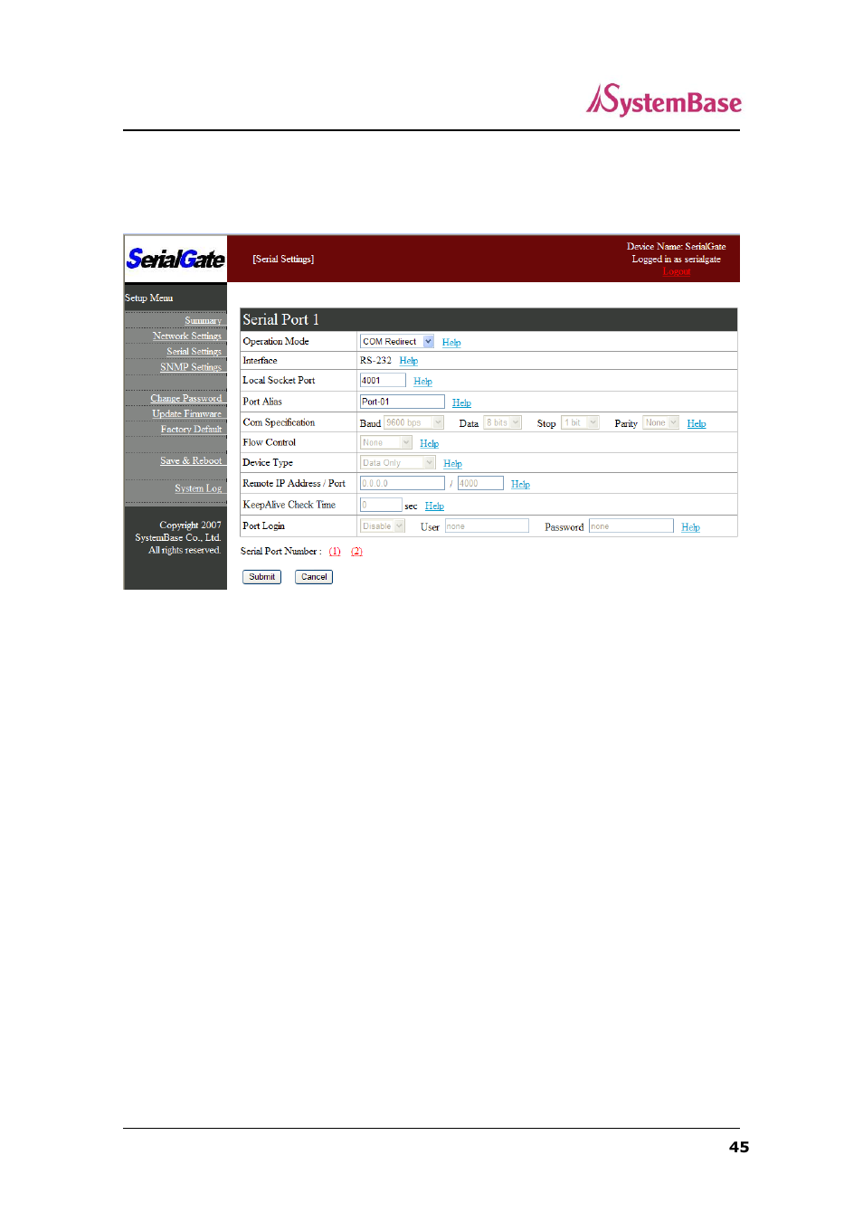 Solvline SerialGate User Manual | Page 45 / 110