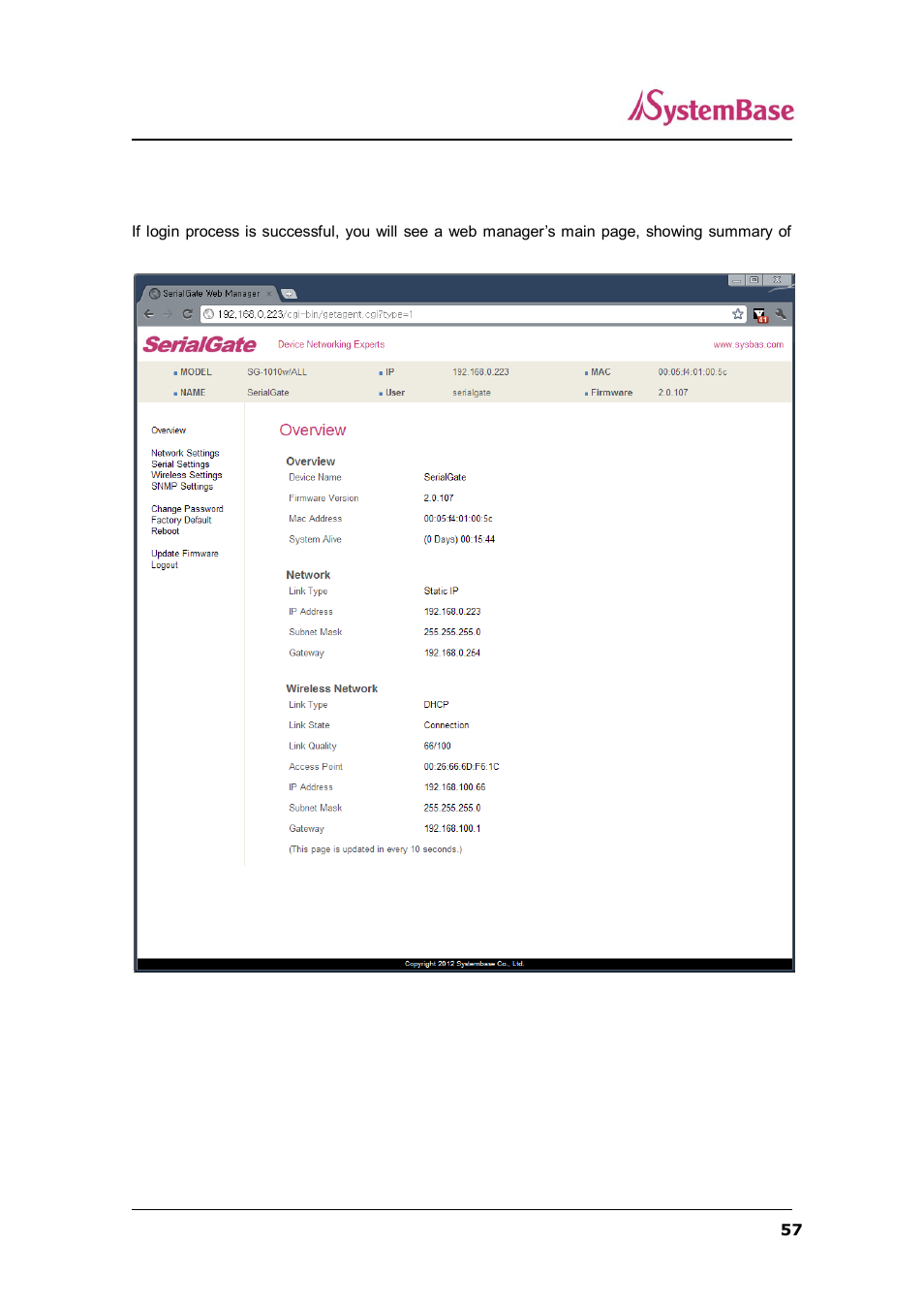 Setup menu (400mhz model) | Solvline SerialGate User Manual | Page 57 / 110