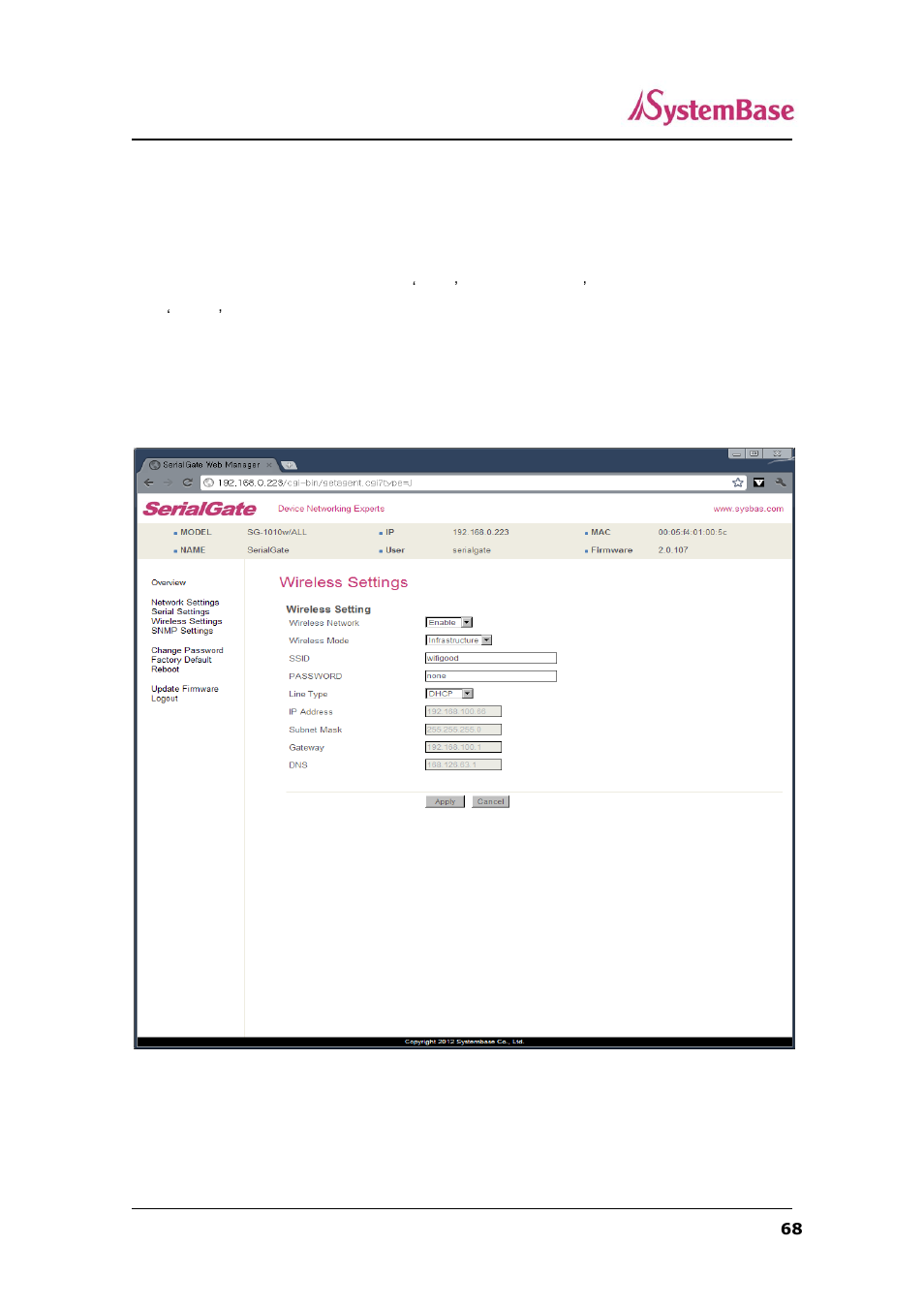 Wireless settings (400mhz model) | Solvline SerialGate User Manual | Page 68 / 110