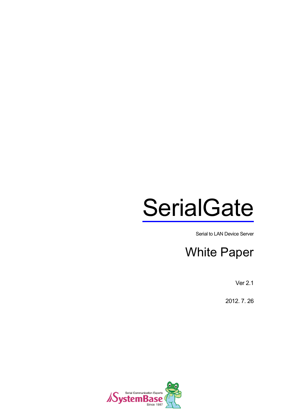 Solvline SerialGate White Paper User Manual | 9 pages