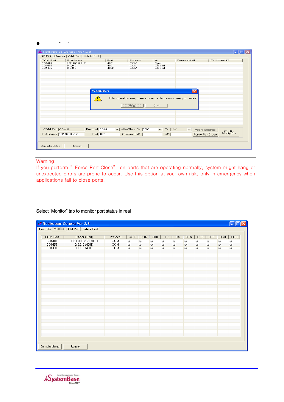 Port status monitor | Solvline COM Port Redirector User Manual | Page 19 / 21