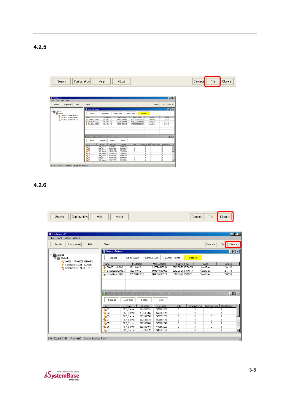 Close all -8 | Solvline PortView V2.1a User Manual | Page 20 / 33