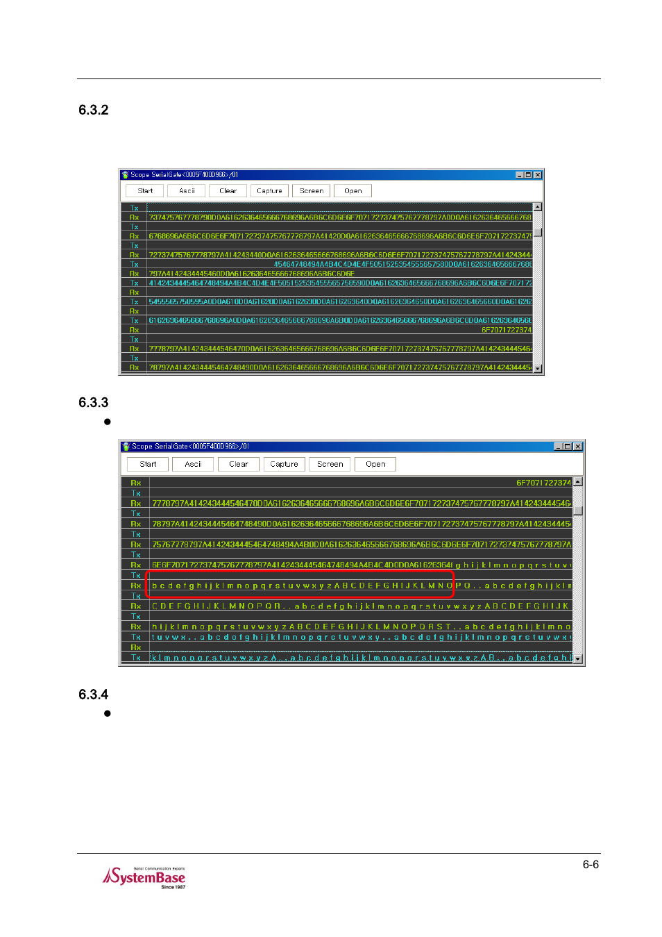 Hex/ascii -6, Capture start/stop -6, Screen -7 | Solvline PortView V2.1a User Manual | Page 31 / 33