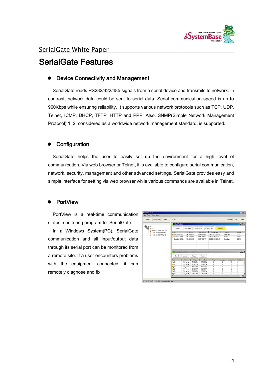 Serialgate features, Serialgate white paper | Solvline SG Series White Paper User Manual | Page 4 / 9