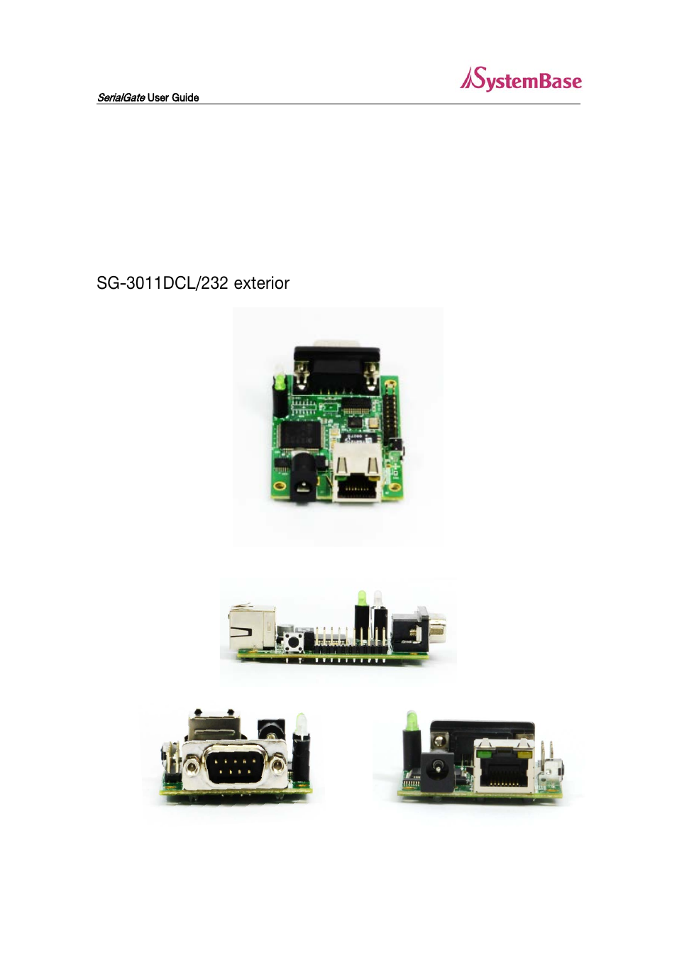 Hardware content, Sg-3011dcl/232 exterior | Solvline SG-3011DCL232 V1.0 User Manual | Page 14 / 32