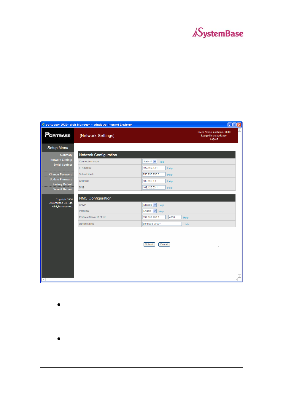 Network settings 22 | Solvline PB30xx+ User Manual | Page 22 / 46