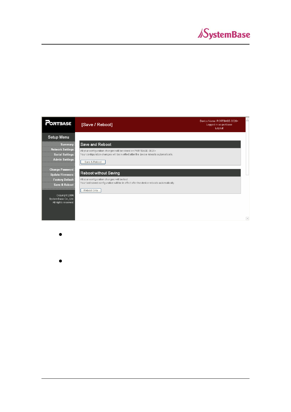 Save & reboot 34 | Solvline PB30xx+ User Manual | Page 34 / 46