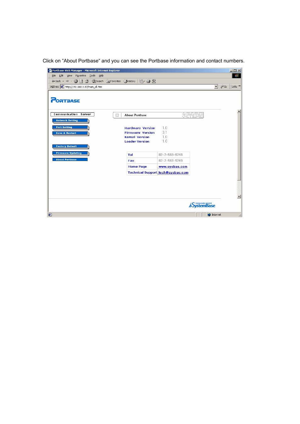 Portbase information | Solvline PB2xxxUG User Manual | Page 27 / 104