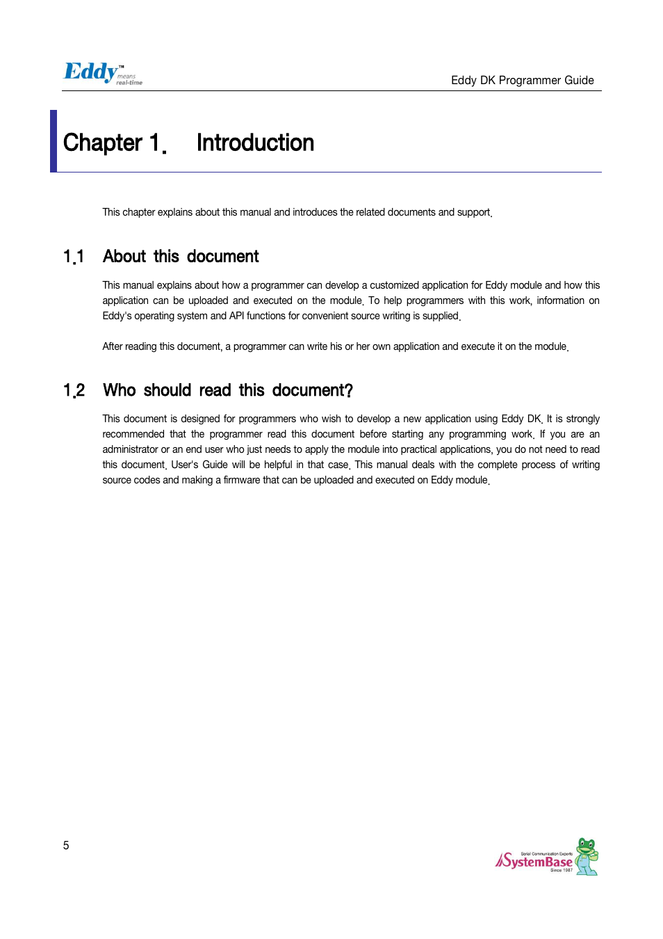 Chapter 1, Introduction, About this document | Who should read this document, Chapter 1. introduction, 1 about this document, 2 who should read this document | Solvline Eddy DK User Manual | Page 5 / 150