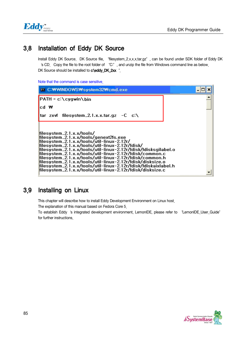 Installation of eddy dk source, Installing on linux, 8 installation of eddy dk source | 9 installing on linux | Solvline Eddy DK User Manual | Page 85 / 150