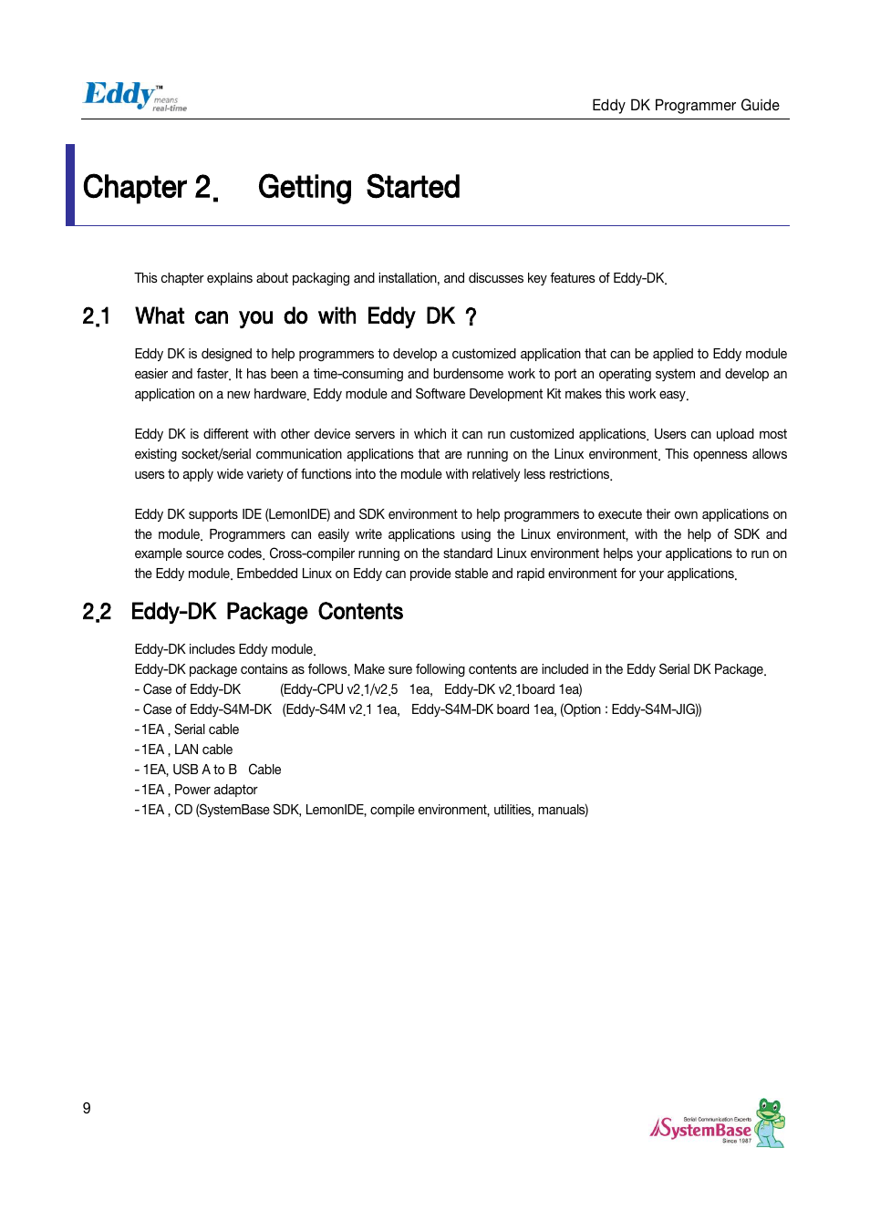 Chapter 2, Getting started, What can you do with eddy dk | Eddy-dk package contents, Chapter 2. getting started, 1 what can you do with eddy dk, 2 eddy-dk package contents | Solvline Eddy DK User Manual | Page 9 / 150